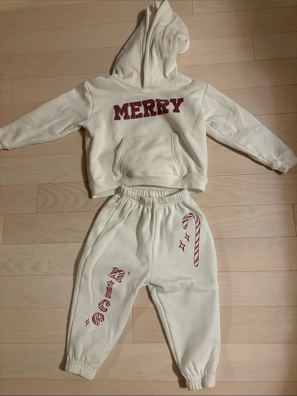 Xmas BUNDLE-Kids Two-Piece Sweatpants & Hoodie Set - White